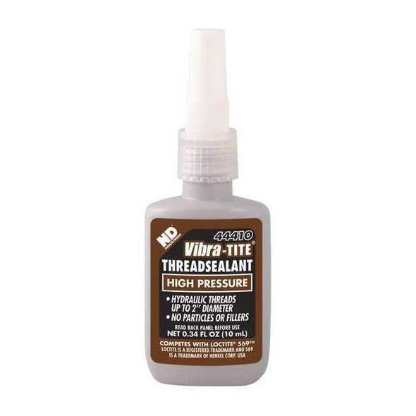 Vibra-Tite Thread Sealant, Brown, Liquid, 0.3 fl oz, Bottle 44410