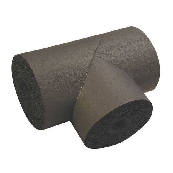 3-1/8" x 1-1/8" Elastomeric Tee Pipe Fitting Insulation, 3/4" Wall