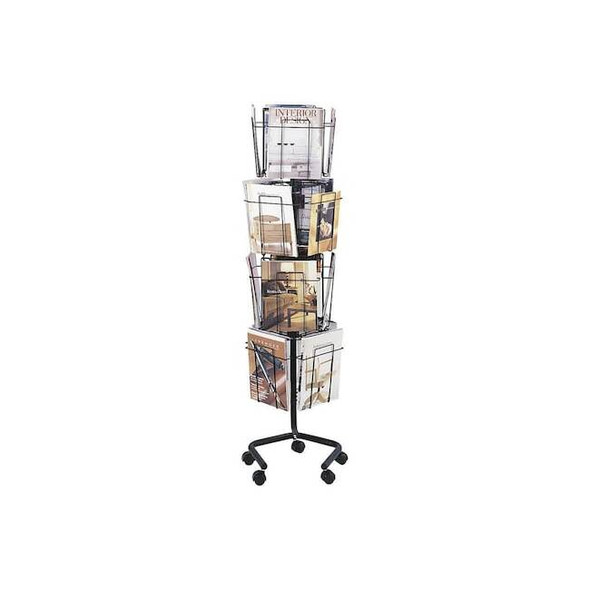 Safco Rotating Literature Rack,60" H,Black 4139CH