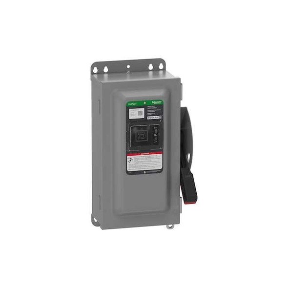 Safety Switch, Fusible, 3PST, Three Phase, NEMA 12, Indoor, Steel