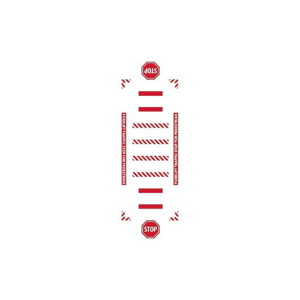 Floor Sign, 144 in Height, 36 in Width, Polypropylene, Vinyl, Rectangle, English