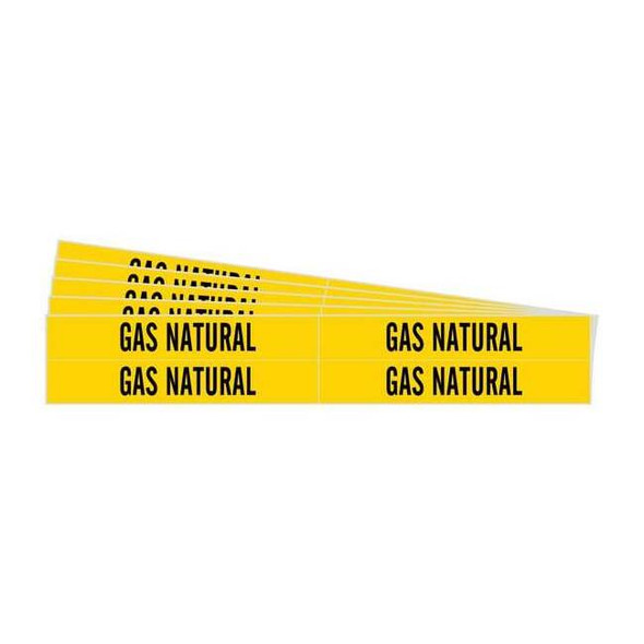 Brady Pipe Marker,Black,Gas Natural,PK5, 83553-PK 83553-PK