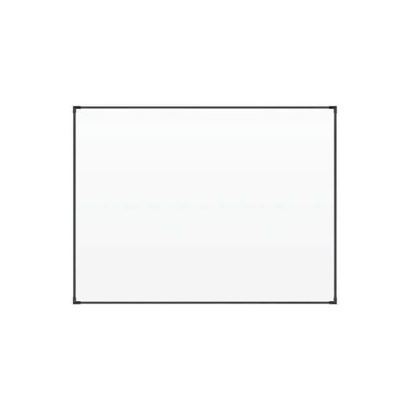 Dry Erase Board, Porcelain, 36 in, 48 in, Aluminum Frame, White, Gloss