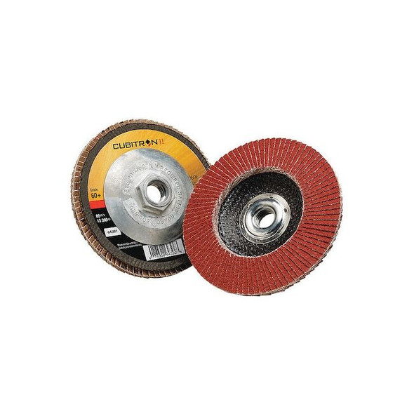 3m Cubitron Flap Disc,4 in Dia, 3/8 in Arbor,60 Grit 7100104918