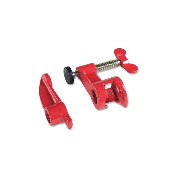 Pipe Clamp, Twist Handle, 2-1/2 in Throat Depth, 3/4 in Opening, 1-3/16 in Jaw Width, 440 lb Clamping Force