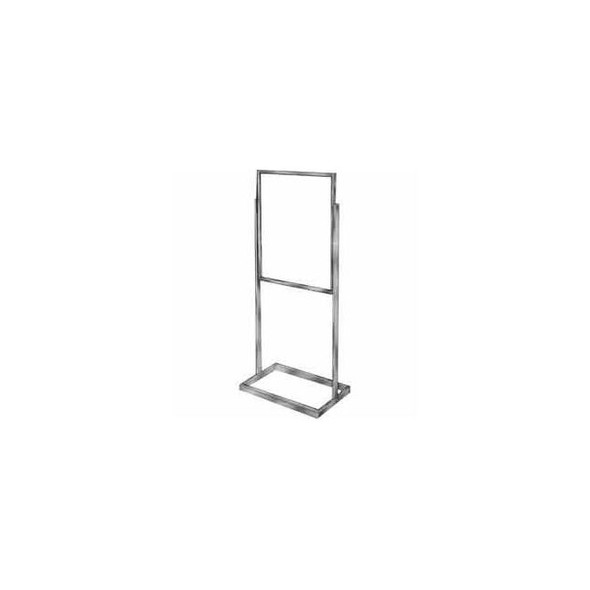 22"" x 28"" Bulletin Sign Holder w/ Rectangular Tubing Base - Matte Black