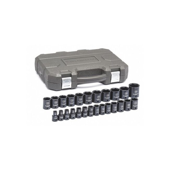 Gearwrench 25 Piece 1/2" Drive 6 Point Standard Impact Metric Socket Set 84933N