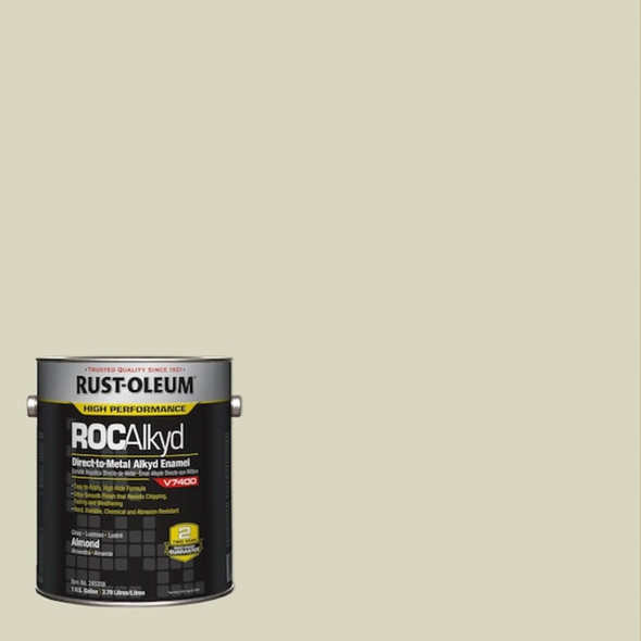 Rust-Oleum Interior-Exterior Paint, High Gloss, Oil Base, Almond, 1 gal 245308