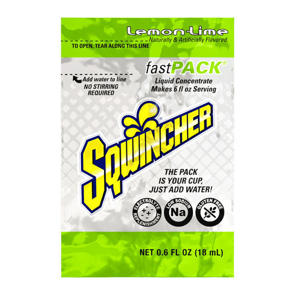 Sqwincher® FastPack® Single Serve, 0.6 oz Packs, 6 oz Yield