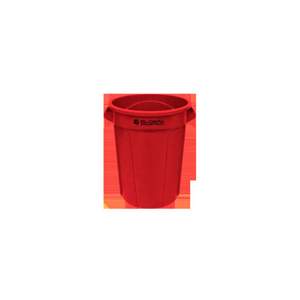 Global Industrial Plastic Round Trash Can 32 Gallon Red