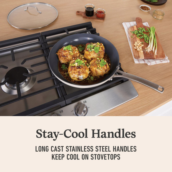 Calphalon 12 In. Ceramic Nonstick Fry Pan with Lid, Flour 2232469 626606