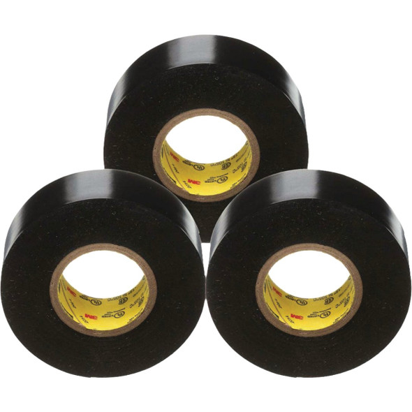 Scotch Super 33+ 3/4 In. x 66 Ft. Black Vinyl Electrical Tape 6132-BA-3PK-6