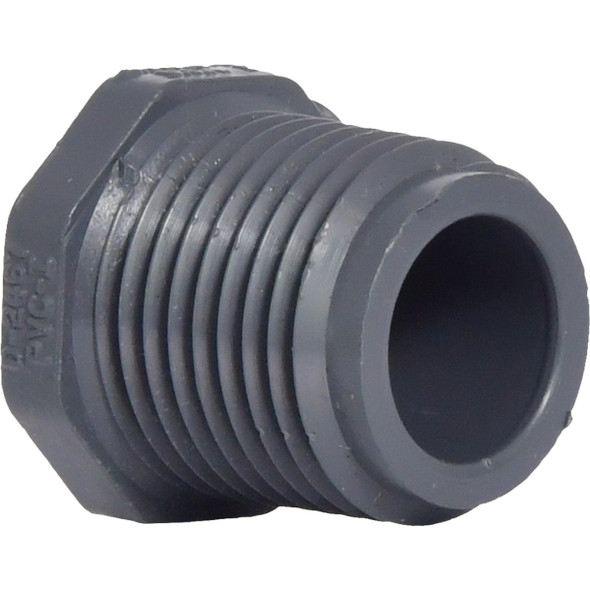 Charlotte Pipe 1/2 In. Gray Schedule 80 Male Pipe Thread Plug PVC 08113  1000HA