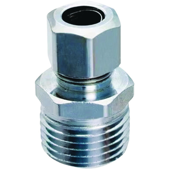 Plumb Pak 1/2 In. MPT x 3/8 In. OD Brass Compression Straight Connector PP74PCLF