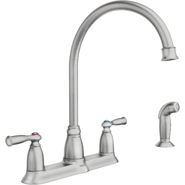 Moen Stainless Steel Banbury High-Arc Kitchen Faucet With Side Spray CA87000SRS