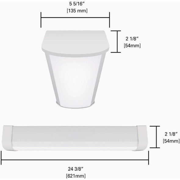 Metalux 2 Ft. 3CCT 2100 Lm. Low Profile LED Wraparound Ceiling Light 2NW20C3R 517287