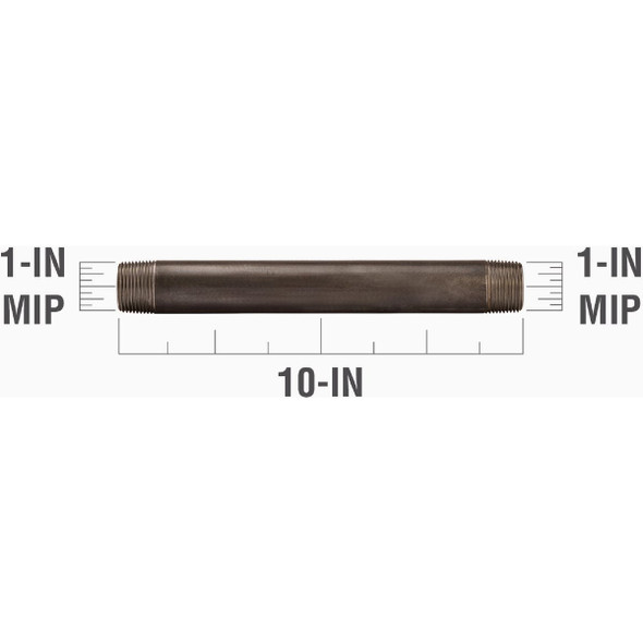 Southland 1 In. x 10 In. Black Steel Schedule 40 Nipple 585-100HN 497960