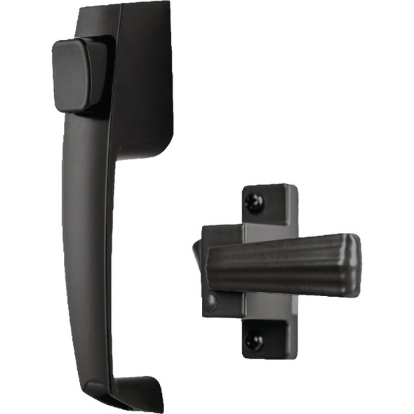 Wright Black Push Button Latch with 1-3/4 In. Hole Spacing V333BL