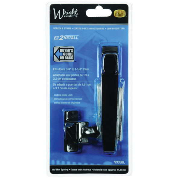 Wright Black Push Button Latch with 1-3-4 In. Hole Spacing V333BL 258532