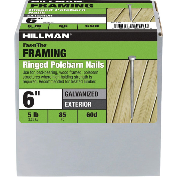 Hillman Fas-n-Tite 6 In. Hot Dipped Galvanized Polebarn Nails (85-Count) 461340