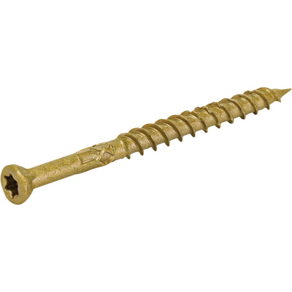 Hillman PowerPro #8 x 2-1-2 In. Premium Bronze Exterior Trim Screw (119-Count) 48632V4 247784
