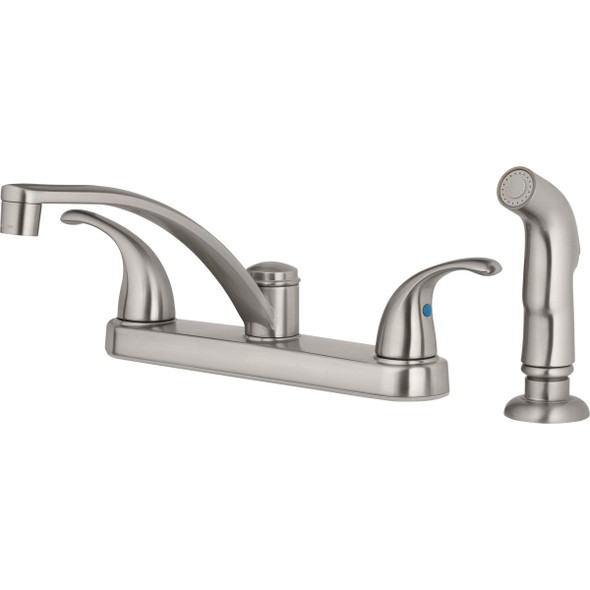 Homepointe 2 Decorative Lever Handle Kitchen Faucet, Brushed Nickel 243365
