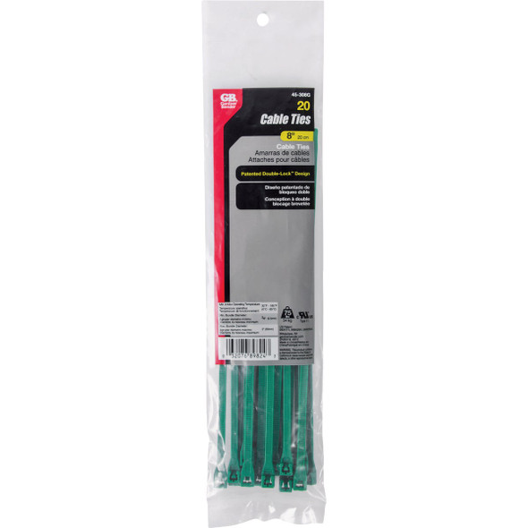 Gardner Bender 8 In. Green Cable Tie (20-Pack) 45-308G 560241