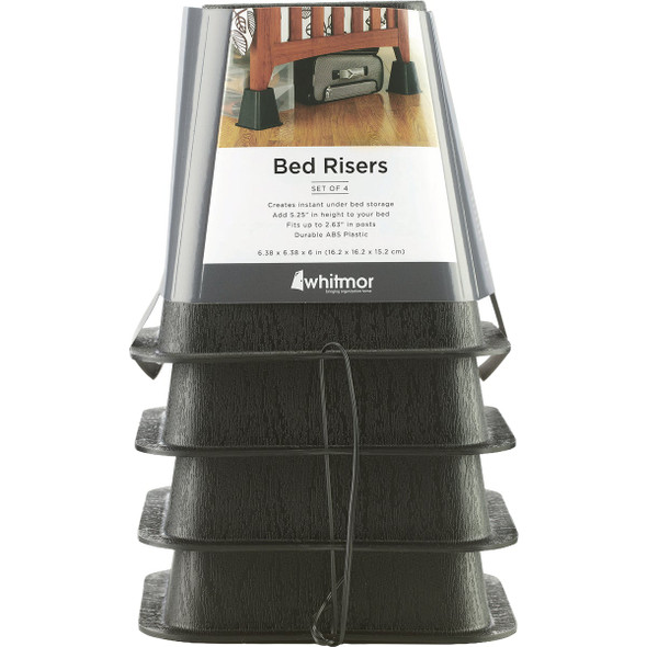 Whitmor 6 In. Black Bed Risers (4-Pack) 6511-3349-BLK