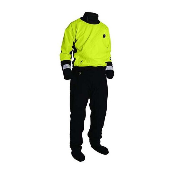 Mustang Survival Water Rescue Dry Suit,L,Hi-Viz Ylw/Blk MSD576-251-L-101