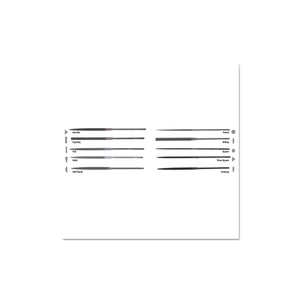 Needle Files, 6 1/4 in, Half Round