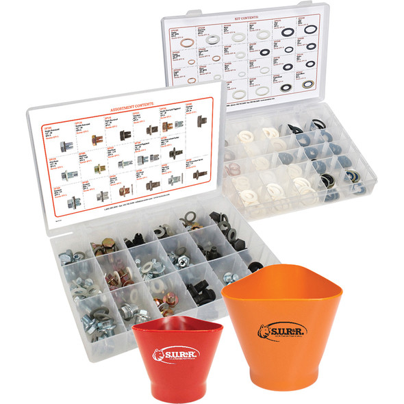Oil Change Bundle incl. Oil Drain Plug Asst, Oil Drain Plug Gasket Asst, LG and SM Filter Rmvl Cups OCB4