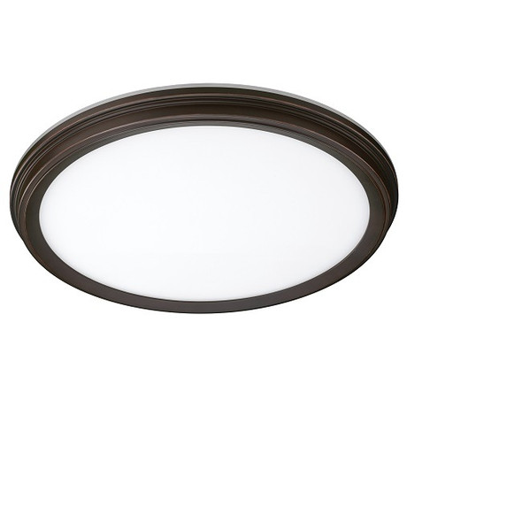 ETI 56572115 11" Snap-Fit LowPro Oil Rubbed Bronze Deco LED Flushmount 14W CCT Select w/ Nightlight