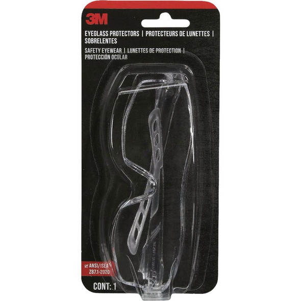 3M Clear Frame Safety Eyeglass Protectors with Anti-Scratch Clear Lenses 47030H1-DC 301990