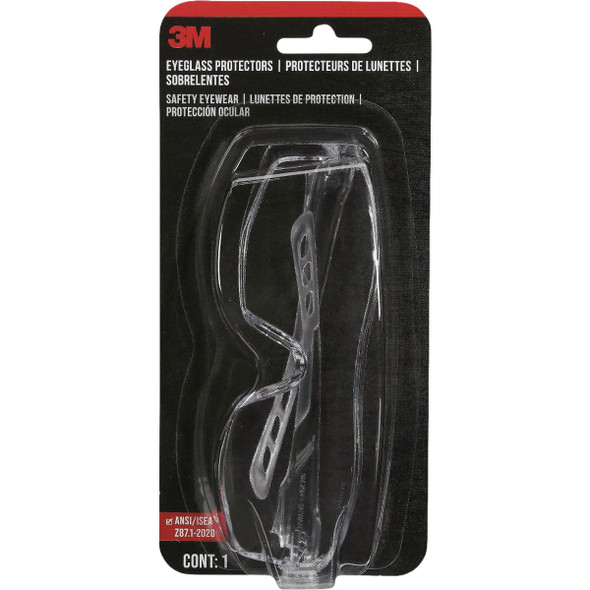 3M Clear Frame Safety Eyeglass Protectors with Anti-Scratch Clear Lenses 47030H1-DC 301990