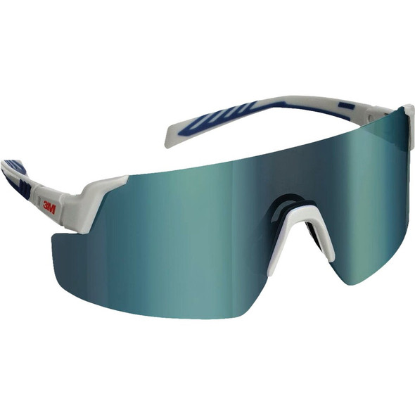 3M Blue-White Frame Safety Glasses with Mirrored Lenses 47316 309334