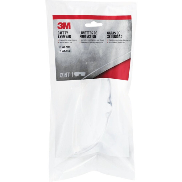3M Clear Frame Safety Glasses with Anti-Scratch Clear Lenses 90953H1-DC-20 332361