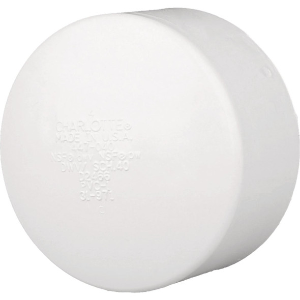 Charlotte Pipe 4 In. Solvent Weld PVC DWV Schedule 40 Cap PVC 00116  1200HA