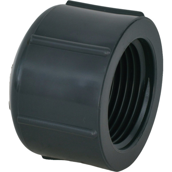 Charlotte Pipe 1 In. Threaded Gray Schedule 80 Cap PVC 08117  1400HA