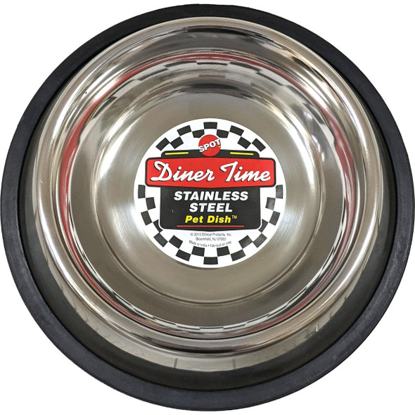 Spot 24 Oz. Mirror Finish No-Tip Stainless Steel Dog Dish 6036