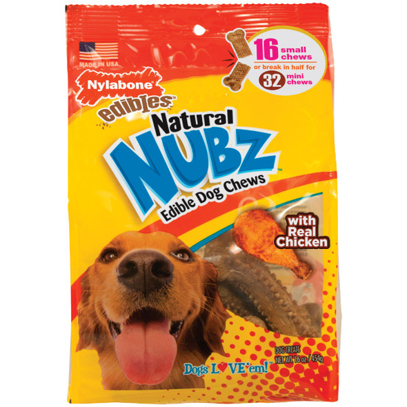 Nylabone Natural Nubz Chicken Small Dog Treats (16-Pack) NEN201M16W