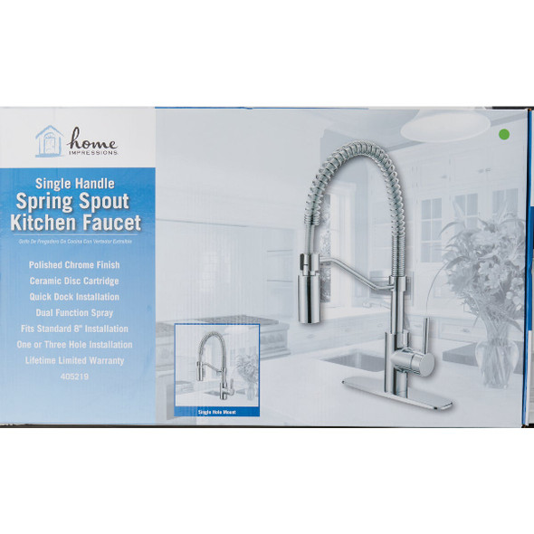 Home Impressions 1-Handle Lever Commercial Pull-Down Kitchen Faucet, Chrome FP4AF271CP-JPA1 405219