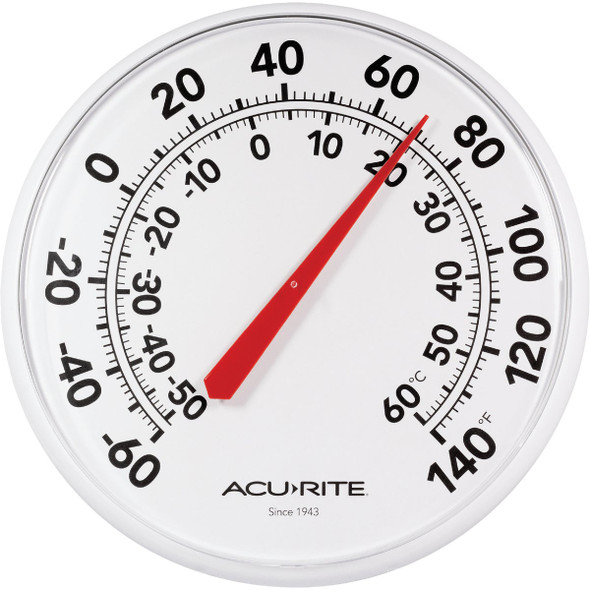 Acurite 12" Dia Plastic Dial Indoor & Outdoor Thermometer 01360A4