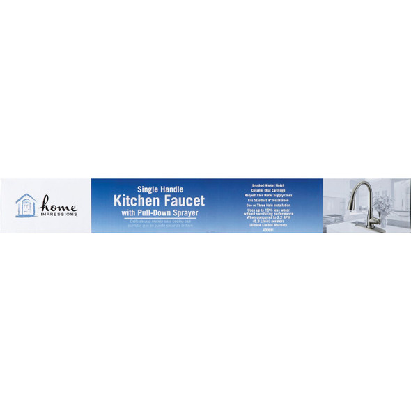 Home Impressions 1-Handle Lever Pull-Down Kitchen Faucet, Brushed Nickel FP4AF268NP-JPA1 400681