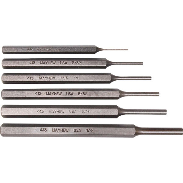 Mayhew Tools Pin Punch Set (6-Piece) 89035