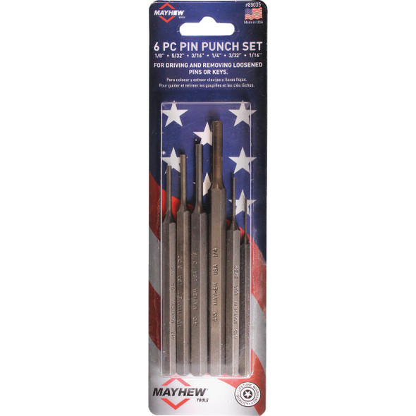 Mayhew Tools Pin Punch Set (6-Piece) 89035 366226