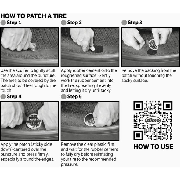 Slime Deluxe Tubeless Tire Patch  Repair Kit & Glue (5-Piece) 2030-A 581488