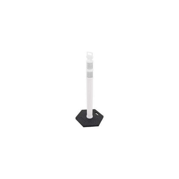 Global Industrial Reflective Delineator Post with Hexagonal Base 49""H White