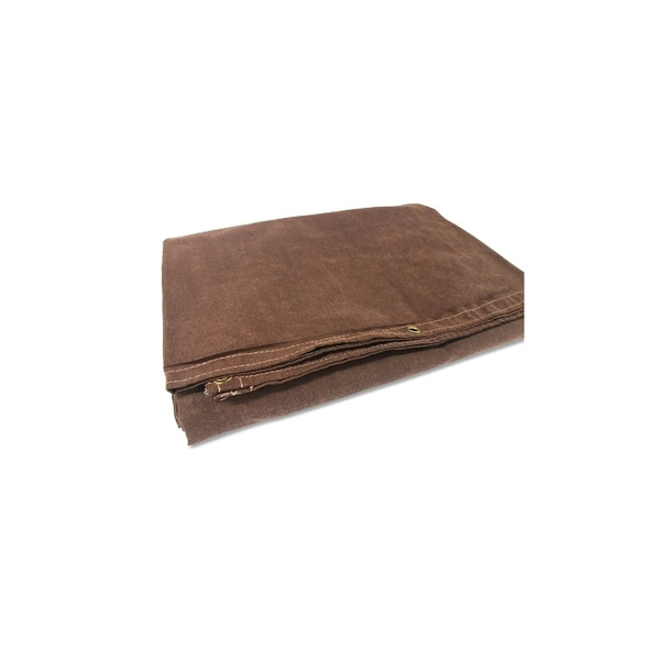 Protective Tarp, 16 ft W x 24 ft L, Mildew/Water Resistant, Canvas, Brown