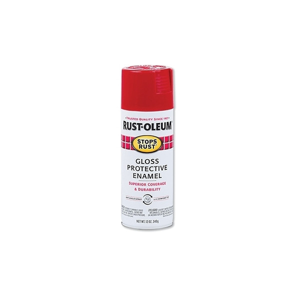 Stops Rust® Protective Enamel Spray Paint, 12 oz, Aerosol Can, Sunrise Red, Gloss Finish