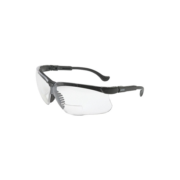 Genesis Readers Eyewear, Clear +1.0 Diopter Polycarb Hard Coat Lenses, Blk Frame